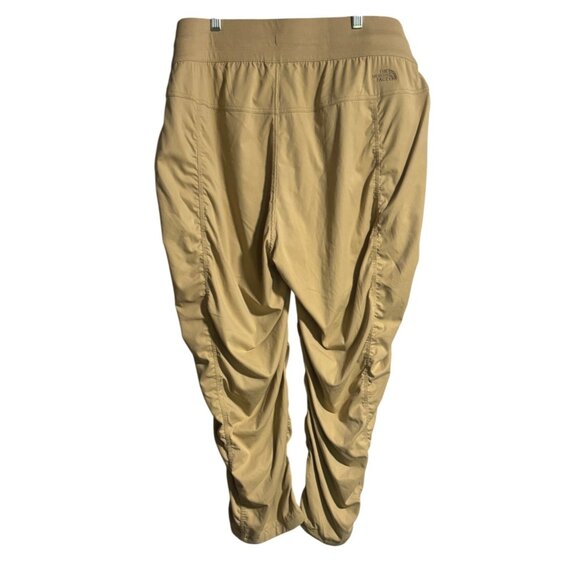 The North Face Womens Aphrdite Pants Size 2X Regular Khaki Stone Tapered Ruched - Picture 2 of 13